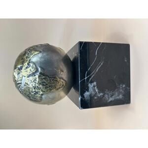 Executive Dorchester Sphere Sculpture - Solid Marble Base - Luxury Desk Decor